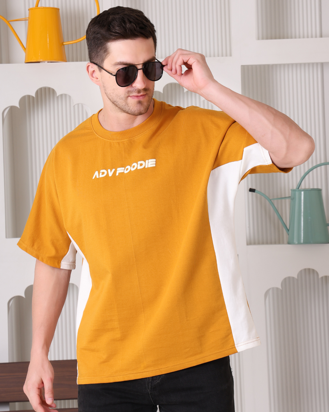 ADV Foodie Explore Mustard Graphic Oversized T shirt - Premium