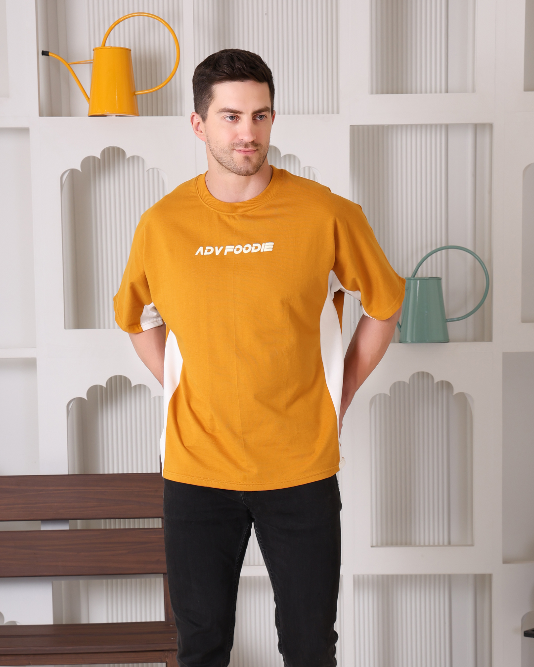 ADV Foodie Explore Mustard Graphic Oversized T shirt - Premium